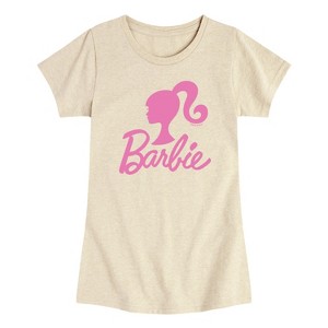 Girls' - Barbie - Logo Pink Glitter Transfer Short Sleeve Graphic T-Shirt - 1 of 2