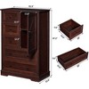 Farmhouse 47.2 '' H 5 Drawer Bedroom Dresser with Door, Wood Rustic Tall Chest of Drawers for Bedroom, Closet Storage for Bedroom - 2 of 4