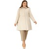 Agnes Orinda Women's Plus Size Notched Lapel Single Breasted Back Split Winter Long Pea Coats - 3 of 4
