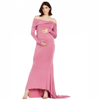 Motherhood Maternity | Off-Shoulder Maternity Photoshoot Gown/Dress