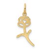 Black Bow Jewelry 14k Yellow Gold Stemmed Rose Silhouette Charm - 3 of 4