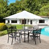 VINGLI 5-Piece Outdoor Dining Set, Metal Patio Dining Set for 4, Square Dining Table with Umbrella Hole & 4 Patio Chairs for Porch, Balcony - 2 of 4