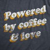 Mens Powered By Coffee And Love T Shirt Funny Retro Graphic Fun Novelty Tee For Guys - Crazy Dog Men's T Shirt - 2 of 4