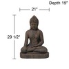 John Timberland Sitting Buddha Statue Sculpture Zen Decor Outdoor Garden Front Porch Patio Yard Outside Dark Sandstone Faux Stone Finish 29 1/2" High - 4 of 4