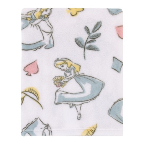 NoJo Disney Alice in Wonderland Light Blue, Pink, Yellow, and White Super Soft Plush Baby Blanket - image 1 of 4