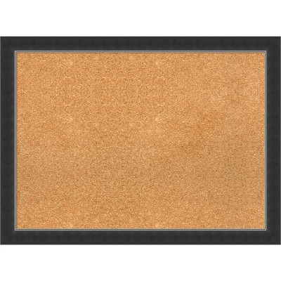 Natural Cork Board with Corvino Black Wood Frame, 31" x 23"