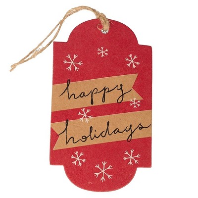 JAM Paper Holiday Gift Tags 4 1/4" x 2 3/8" Happy Holidays- 16/pack 207734325
