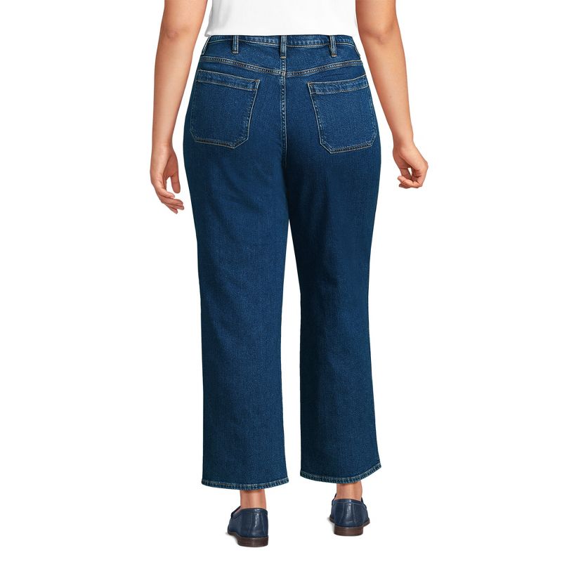 Lands' End Women's Denim High Rise Utility Cargo Ankle Jeans, 2 of 5