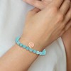 Chisel Stainless Steel Rose IP-plated 6mm Mint Jade Beaded with Tassel Stretch Bracelet - 4 of 4