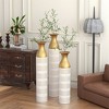 Metal Floor Vases Decorative, Floor Standing Vase Set of 3, Large Glazed Metal Vase for Living Room Corner Hallway Bedroom Office, 24"/28.7"/33.5" - 2 of 4