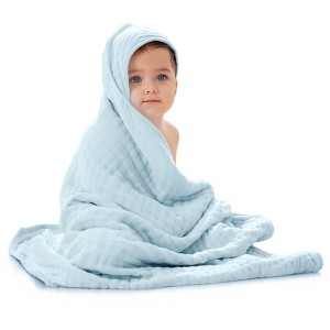Baby Hooded Muslin Cotton Towel for Kids by Comfy Cubs - 1 of 4