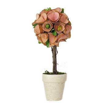 12" Artificial Spring Pink Floral Topiary - National Tree Company