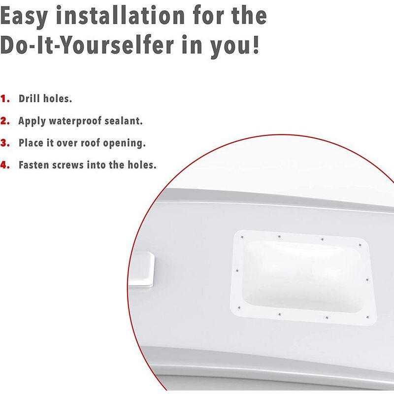 Hike Crew RV Skylight Cover, White RV Skylight Replacement Cover, 4 of 6