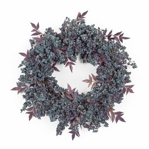 20 Inch Mini Berry Leaf Wreath – Faux Foam and Vine – Seasonal Christmas Decoration – By Melrose - 1 of 3