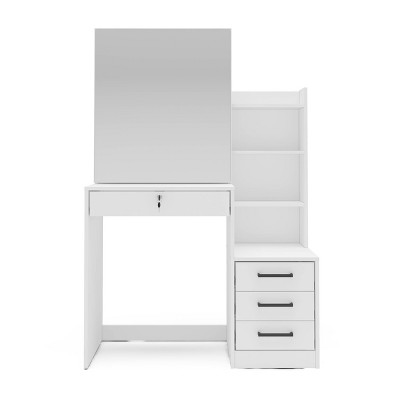 Hannah Vanity with Mirror White - Polifurniture