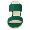 Allegra K Women's Faux Suede Opened Toe Block Heeled Slide Sandals - 3 of 4