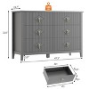 47.2" Fluted Dresser, 6-Drawer Wood Dresser for Bedroom, Modern Chest of Drawers, Storage Organizer Cabinet for Living Room, Hallway, Entryway - 2 of 4