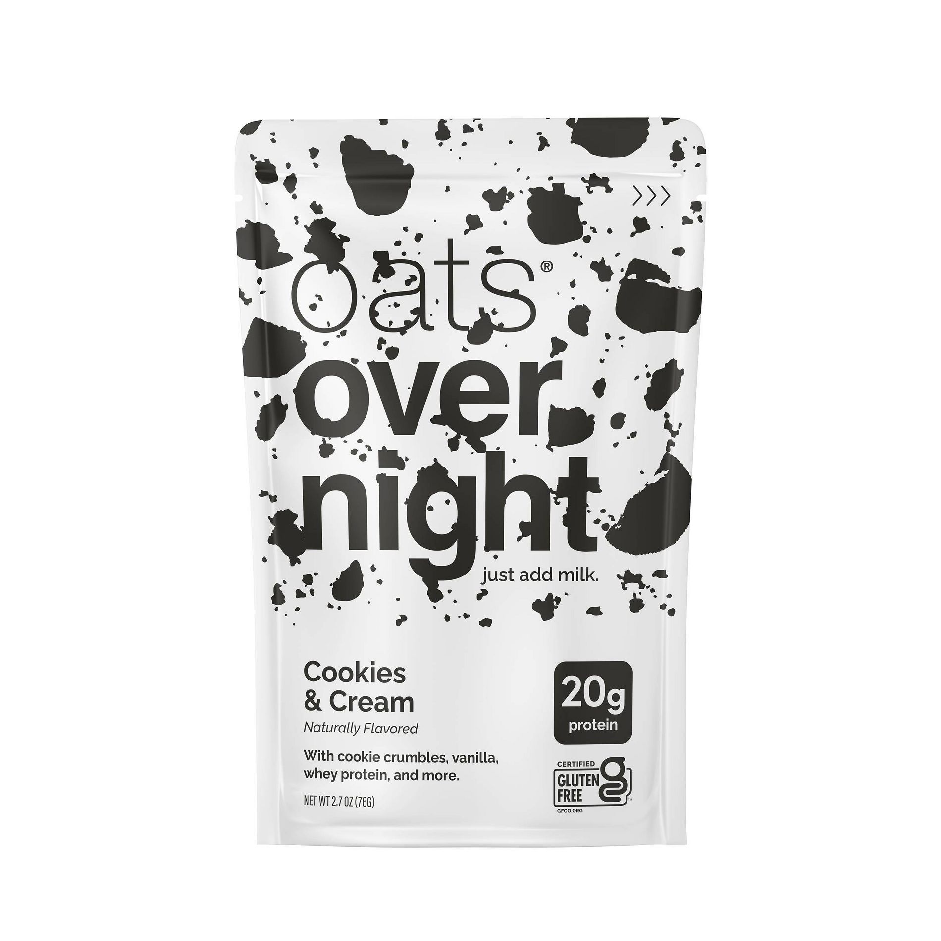 Oats Overnight Cookies and Cream Breakfast Shake Pouch - 2.7oz