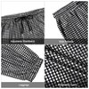 Mens Metallic Shiny Pants Party Drawstring Casual Pants with Pockets Tapered Fit - 3 of 4
