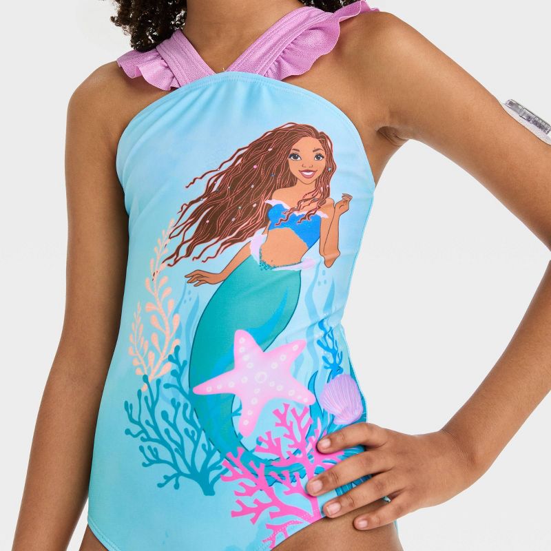 Girls&#39; The Little Mermaid Fictitious Character One Piece Swimsuit Blue, 2 of 4