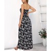 LA LEELA Women's House Daily Routine Evening Wear Boho A line Slit Maxi Dress Smocked Top Evening Long Tube Dresses for Women One Size Black, Tree - 4 of 4
