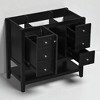 36" Freestanding Bathroom Vanity Base Only, Black Solid Wood & MDF Cabinet with 1 Door, 3 Drawers & Open Shelf, No Sink - 3 of 4