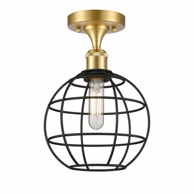 Lake Placid - 1 Light Semi-Flush Mount In Industrial Style-12 Inches Tall and 8 Inches Wide
