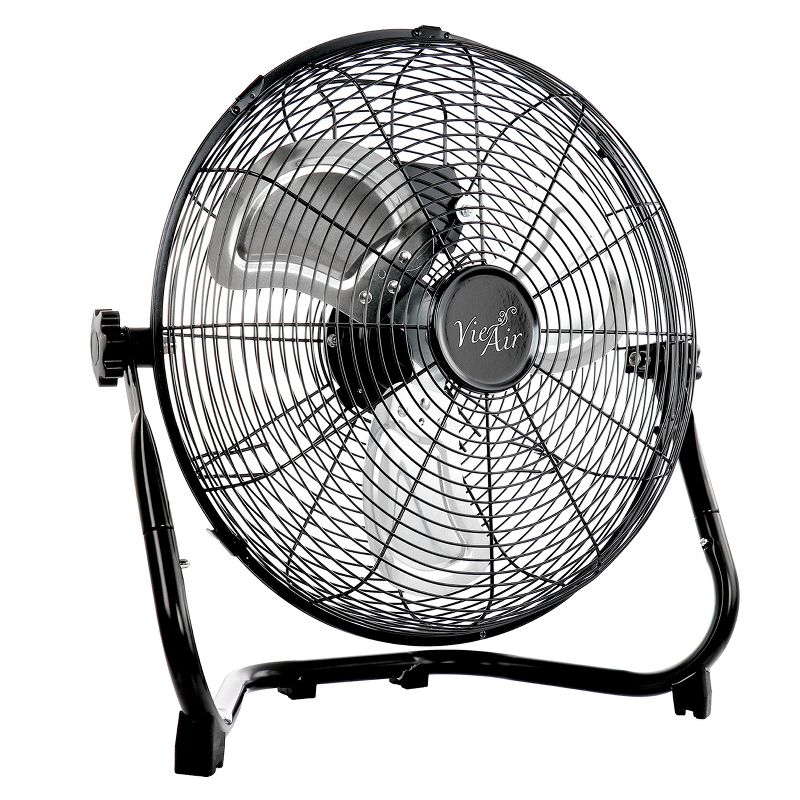 Vie Air 14 Inch Twin Pack Industrial High Velocity Heavy Duty Metal Floor Fan with 3 Speed Settings, 2 of 8