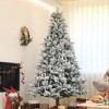 Pre-Lit Artificial Christmas Tree with 500 Clear Lights and 1530 Tips, Snow Flocked Christmas Tree with Metal Stand, Xmas Tree for Holiday - 2 of 4