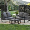 Lirago Metal Outdoor Privacy Screen Freestanding Patio Decorative Screens 72"x47" Black - 3 of 4