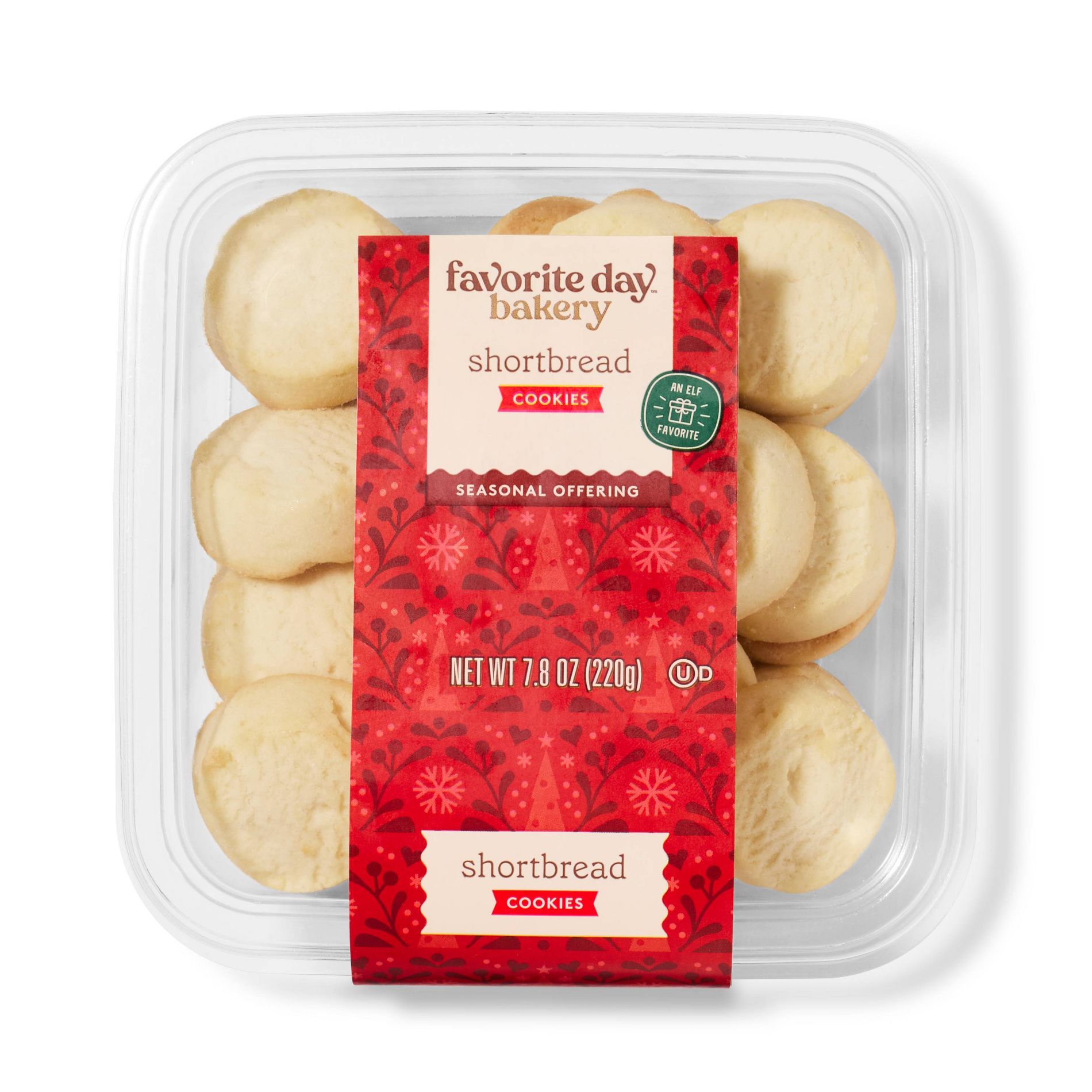 Holiday Christmas Classic All Butter Shortbread Cookies - 7.76oz/16ct - Favorite Day™