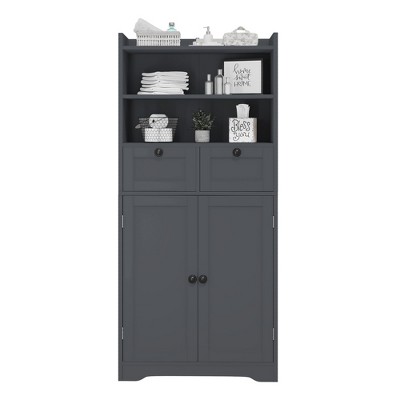 Hyleory Modern MDF Storage Cabinet with Adjustable Shelves - Versatile & Durable Home Organizer