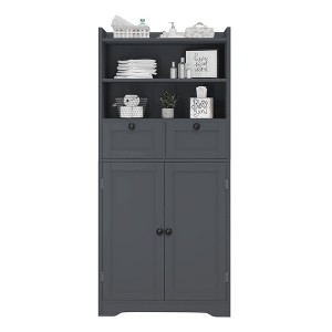 Hyleory Modern MDF Storage Cabinet with Adjustable Shelves - Versatile & Durable Home Organizer - 1 of 4