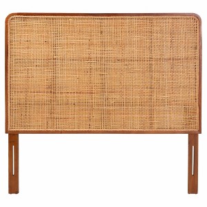 bali & pari Queen Size Caspia Rattan and Mahogany Wood Headboard Light Honey/Red Teak - 1 of 4