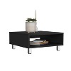 Vynxaria Modern Black Coffee Table - 10.6" H with Spacious Shelf for Storage - 2 of 4