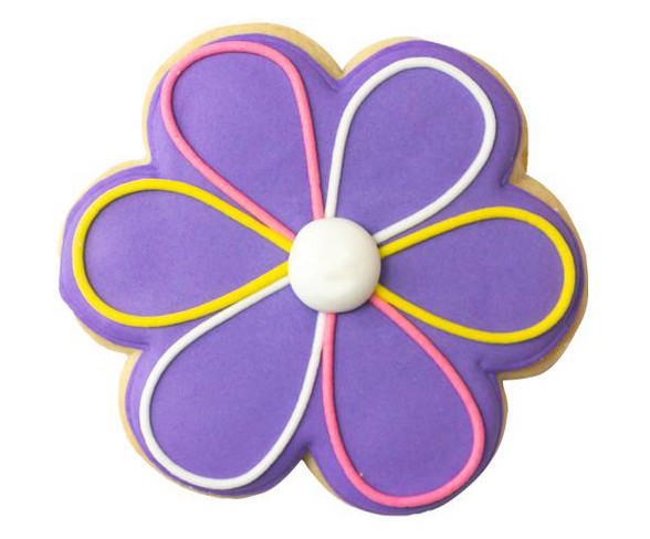 Decocookies Purple Flower Sugar Cookie - 2.12oz