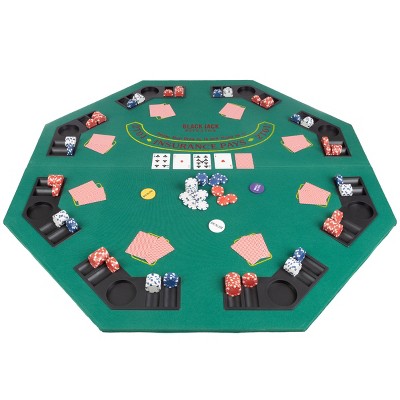 Trademark Poker Deluxe Poker & Blackjack Table Top With Case - Green Felt