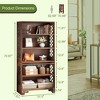Kumasinova Farmhouse Bookshelf Corner Freestanding 6-Tier Bookcase Display for Living Room,Bedroom,Office,Brown - 3 of 4