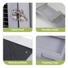 Sandinrayli 82.5in Wooden Rabbit Hutch - Outdoor/Indoor Easy-Assemble & Durable Hutch w/Cleaning Tray, Waterproof Roof for Small/Medium Bunnies (Gray) - 3 of 4