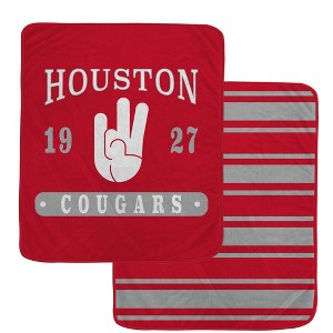 NCAA Houston Cougars Varsity Plaque Double Sided Royal Plush Blanket - 1 of 2