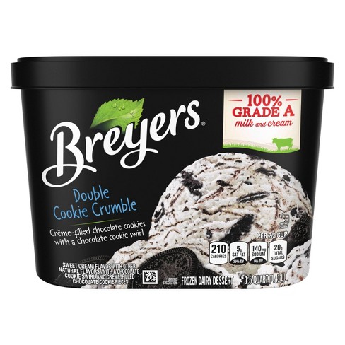 Breyers Double Cookie Crumble Frozen Dairy Dessert With Chocolate Cookie Swirl - 48oz - image 1 of 4