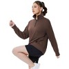 BLUEMING Womens Sweatshirts Polo Neck Quater Zipper Sweatshirts Athletic Tops for Gym Yoga Fall Athleisure - 2 of 4