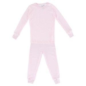 Rene Rofe Toddler Girl's Waffle Thermal Long Underwear 2-Piece Set - 1 of 4