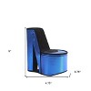 HomeRoots 9" Blue And Black Glitter Velvet High Heel Jewelry Box - 3 of 4