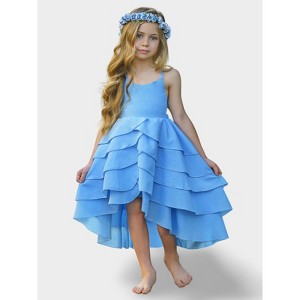 Pretty Petal Blues Tiered Dress Mia Belle Girls - 1 of 4