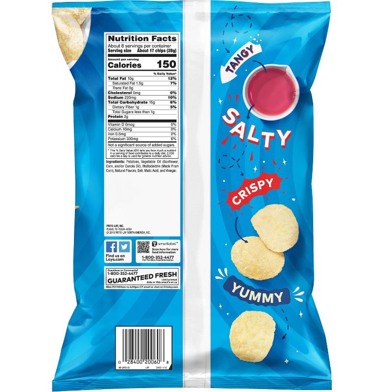 Lay's Salt & Vinegar Flavored Potato Chips - 7.75oz, 3 of 5