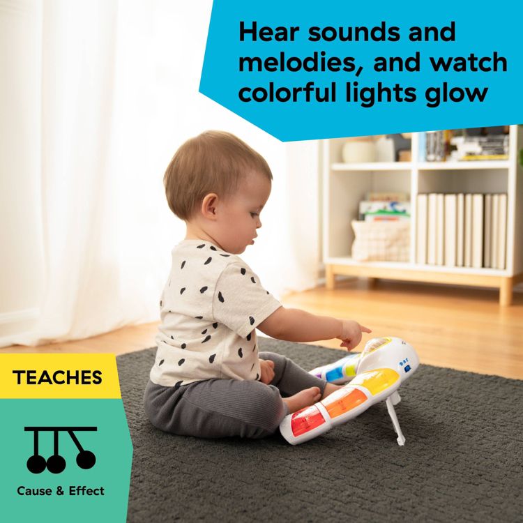 Baby Einstein Glow & Discover Light Bar Tummy Time Toy: Sensory Development, Music, Illustrated Animals, Multiple Modes, 5 of 11