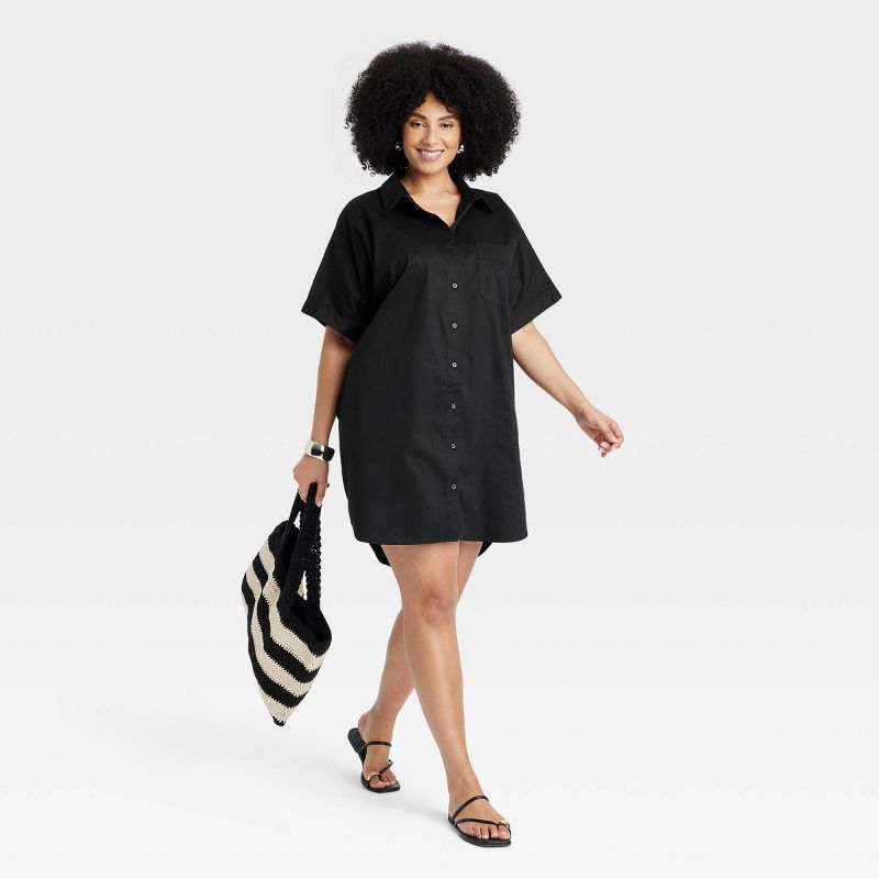 Women's Easy Woven Mini Shirtdress - A New Day™, 4 of 8