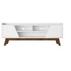 Sapphtopaz Modern TV Stand Media TV Console for TVs Up to 55" with Storage Cabinets & 2 Open Shelves TV Stand with Wood Leg for Living Room - 2 of 4