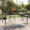 vidaXL Patio Dining Table Black 78.7"x39.4"x29.1" Steel and Tempered Glass - 2 of 4